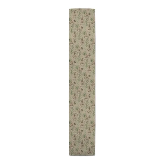 90" Pinecones & Greenery Cotton Twill Runner 6 90" Pinecones & Greenery Cotton Twill Runner - Image 4