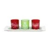 Elegant Designs™ Merry & Bright Christmas Candle Holder Set -Northlight Shop D717483S 1
