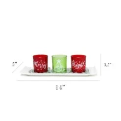 Elegant Designs™ Merry & Bright Christmas Candle Holder Set 16 Elegant Designs™ Merry & Bright Christmas Candle Holder Set -Northlight Shop D717483S 3