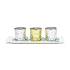 Elegant Designs™ Silver And Gold Winter Wonderland Candle Set