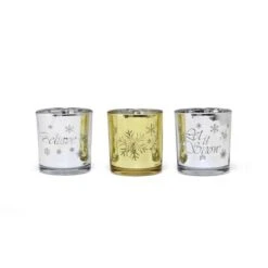 Elegant Designs™ Silver And Gold Winter Wonderland Candle Set -Northlight Shop D717486S 8