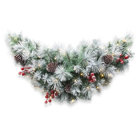 Glitzhome® 3ft, Pre-Lit Pinecones & Berries Artificial Christmas Swag 4 Glitzhome® 3ft, Pre-Lit Pinecones & Berries Artificial Christmas Swag - Image 2