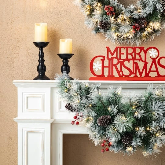 Glitzhome® 3ft, Pre-Lit Pinecones & Berries Artificial Christmas Swag 7 Glitzhome® 3ft, Pre-Lit Pinecones & Berries Artificial Christmas Swag - Image 5