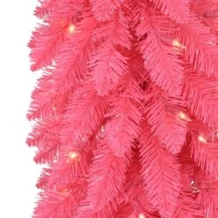 6ft. Pre-Lit Pink Alpine Artificial Pencil Tree, Clear Lights -Northlight Shop D734259S 4