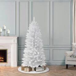 5ft. Unlit White Carson Artificial Pine Tree 11 5ft. Unlit White Carson Artificial Pine Tree -Northlight Shop D734260S 2