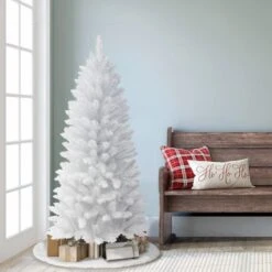 5ft. Unlit White Carson Artificial Pine Tree 12 5ft. Unlit White Carson Artificial Pine Tree -Northlight Shop D734260S 3