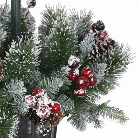 4ft. Pre-Lit Artificial Pine Lamp Post, Warm White LED Lights 8 4ft. Pre-Lit Artificial Pine Lamp Post, Warm White LED Lights - Image 6