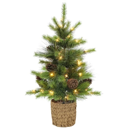 3.5ft. Pre-Lit Potted Artificial Tree, Clear Lights 3 3.5ft. Pre-Lit Potted Artificial Tree, Clear Lights