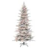 7.5ft. Pre-Lit Slim Flocked Artificial Utah Fir Tree, Multicolor Lights -Northlight Shop D734292S 1