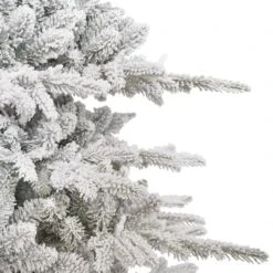 7.5ft. Pre-Lit Slim Flocked Artificial Utah Fir Tree, Multicolor Lights 15 7.5ft. Pre-Lit Slim Flocked Artificial Utah Fir Tree, Multicolor Lights -Northlight Shop D734292S 5