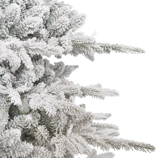 7.5ft. Pre-Lit Slim Flocked Artificial Utah Fir Tree, Multicolor Lights 8 7.5ft. Pre-Lit Slim Flocked Artificial Utah Fir Tree, Multicolor Lights - Image 6