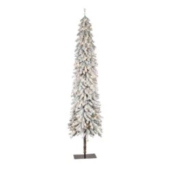 6ft. Pre-Lit Flocked Alpine Artificial Tree, Clear Lights -Northlight Shop D734294S 1 1