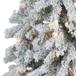 6ft. Pre-Lit Flocked Alpine Artificial Tree, Clear Lights -Northlight Shop D734294S 4