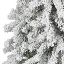 6ft. Pre-Lit Flocked Alpine Artificial Tree, Clear Lights -Northlight Shop D734294S 5