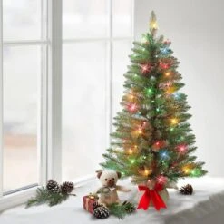 3ft. Pre-Lit Artificial Fraser Fir Tree, Multicolor Lights 13 3ft. Pre-Lit Artificial Fraser Fir Tree, Multicolor Lights -Northlight Shop D734352S 3