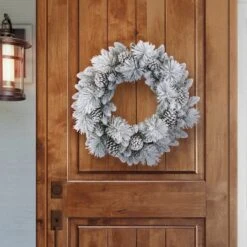 32" Flocked Berkshire Artificial Spruce Wreath -Northlight Shop D735209S 3