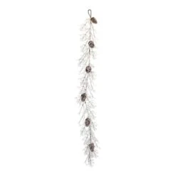 Melrose 5.25ft. Christmas Iced Twig Pinecone Garland -Northlight Shop D735672S 2