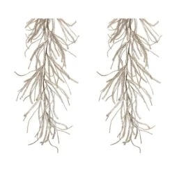 Melrose 5ft. Christmas Silver Glitter Pine Garlands, 2ct. -Northlight Shop D735675S 4 1