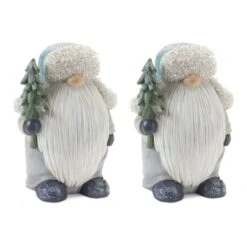 Melrose 8.25" Gnome With Pine Tree Figurine, 2ct. -Northlight Shop D735890S 3 1