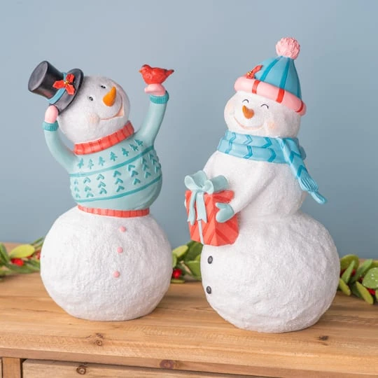 Melrose Whimsical Snowman Figurine Set 7 Melrose Whimsical Snowman Figurine Set - Image 5