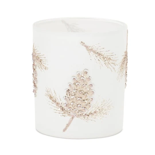 Melrose 3.5" Glittered Pinecone Candle Holders, 6ct. 5 Melrose 3.5" Glittered Pinecone Candle Holders, 6ct. - Image 3
