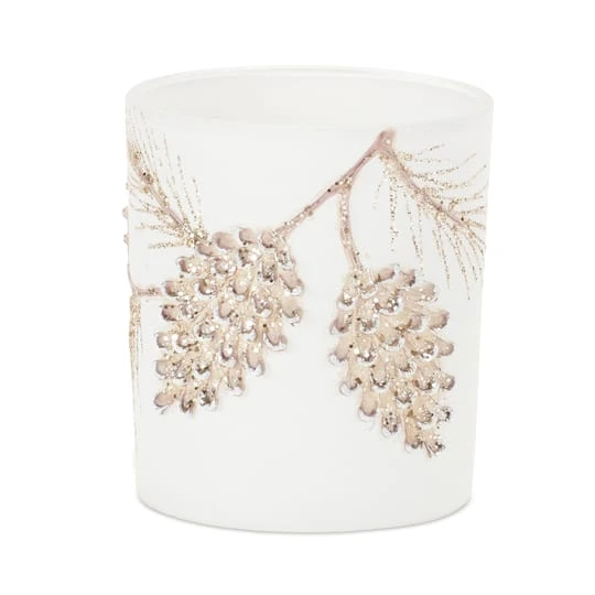 Melrose 3.5" Glittered Pinecone Candle Holders, 6ct. 6 Melrose 3.5" Glittered Pinecone Candle Holders, 6ct. - Image 4
