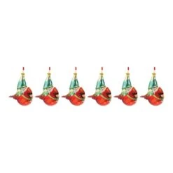 Melrose 6ct. Glass Gnome & Cardinal Bird Ornament 7 Melrose 6ct. Glass Gnome & Cardinal Bird Ornament -Northlight Shop D736300S 3 1