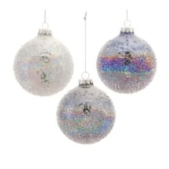 Melrose 12ct. Textured Iridescent Glass Ball Ornaments