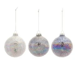 Melrose 12ct. Textured Iridescent Glass Ball Ornaments 11 Melrose 12ct. Textured Iridescent Glass Ball Ornaments -Northlight Shop D736317S 2