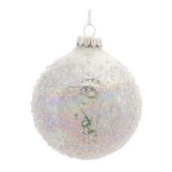 Melrose 12ct. Textured Iridescent Glass Ball Ornaments 12 Melrose 12ct. Textured Iridescent Glass Ball Ornaments -Northlight Shop D736317S 3