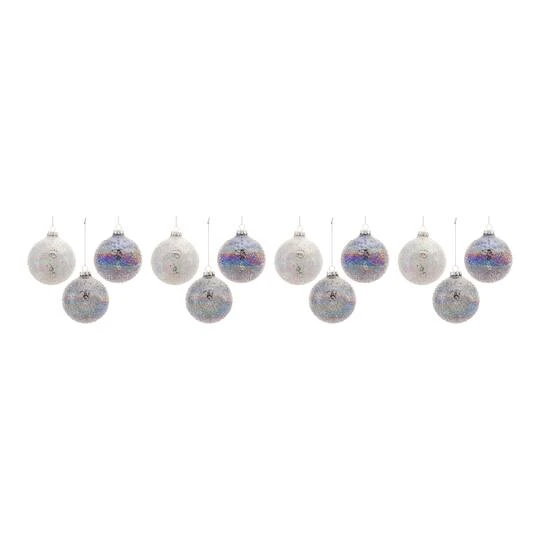 Melrose 12ct. Textured Iridescent Glass Ball Ornaments 9 Melrose 12ct. Textured Iridescent Glass Ball Ornaments - Image 7