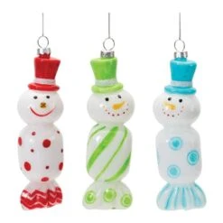 Melrose 12ct. 6" Glass Snowman Candy Ornaments