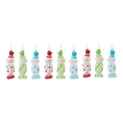 Melrose 12ct. 6" Glass Snowman Candy Ornaments 9 Melrose 12ct. 6" Glass Snowman Candy Ornaments -Northlight Shop D736337S 3