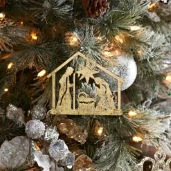 Melrose 12ct. 4.25" Metal Holy Family Cut Out Ornament Set -Northlight Shop D736407S 3