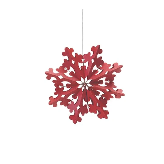 Melrose Red Paper Snowflake Ornament Set 8 Melrose Red Paper Snowflake Ornament Set - Image 6