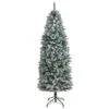 6ft. Unlit Slim Flocked Montreal Fir Artificial Christmas Tree 2 6ft. Unlit Slim Flocked Montreal Fir Artificial Christmas Tree -Northlight Shop D739553S 1