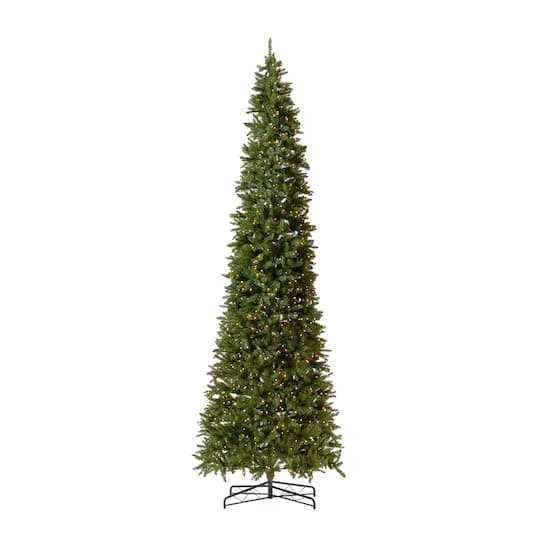 13ft. Pre-Lit Green Mountain Pine Slim Artificial Christmas Tree, Warm White LED Lights 3 13ft. Pre-Lit Green Mountain Pine Slim Artificial Christmas Tree, Warm White LED Lights