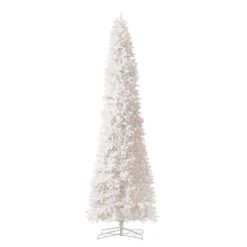 13ft. Pre-Lit Slim White Artificial Christmas Tree, Warm White LED Lights