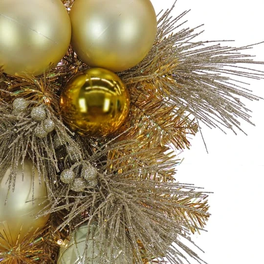 36" Be Merry Gold LED Teardrop Swag 6 36" Be Merry Gold LED Teardrop Swag - Image 4