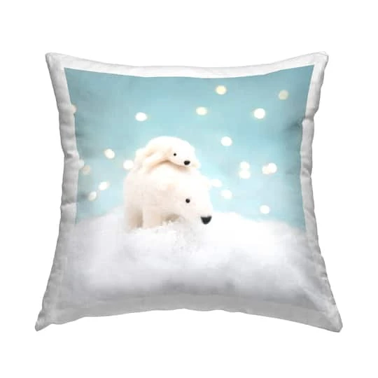 Stupell Industries Snowy Polar Bear Family Throw Pillow 4 Stupell Industries Snowy Polar Bear Family Throw Pillow - Image 2