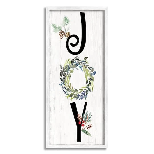 Stupell Industries Joy Seasonal Botanical Wreath Framed Giclee Art White 4 Stupell Industries Joy Seasonal Botanical Wreath Framed Giclee Art White - Image 2