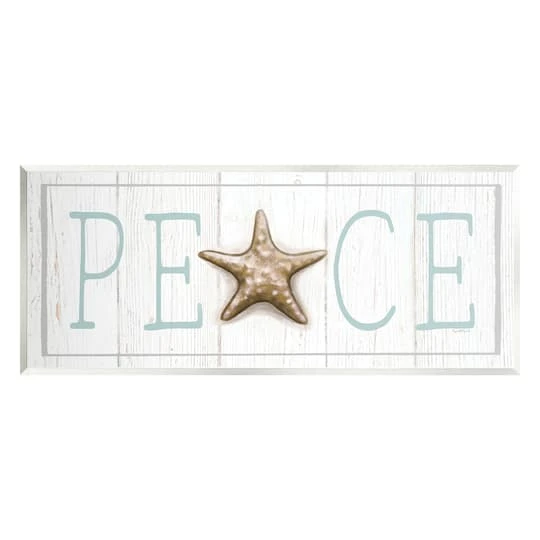 Stupell Industries Peace Seasonal Starfish Sign Wall Plaque Art 3 Stupell Industries Peace Seasonal Starfish Sign Wall Plaque Art