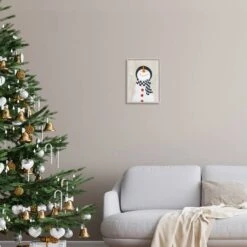 Stupell Industries Happy Smile Winter Snowman Framed Giclee Art Gray -Northlight Shop D752252S 2