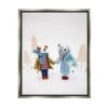 Stupell Industries Winter Holiday Gifts Dog Couple Framed Floater Canvas Wall Art Gray -Northlight Shop D752693S 1