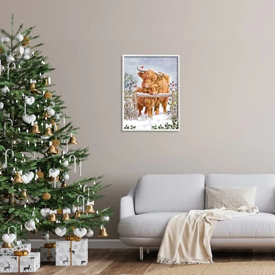 Stupell Industries Winter Cattle Cuddling Snow Scene Framed Giclee Art White 5 Stupell Industries Winter Cattle Cuddling Snow Scene Framed Giclee Art White - Image 3