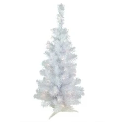 Northlight 3ft. Pre-lit White Rockport Pine Artificial Christmas Tree, Clear Lights