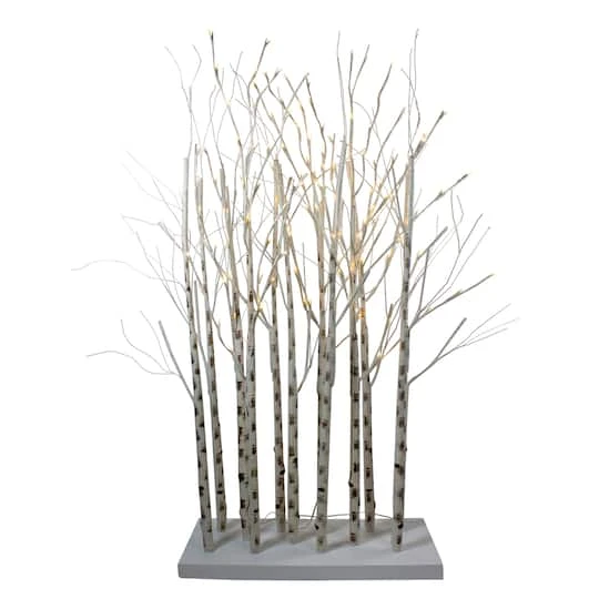 Northlight 4ft. Micro LED Decorative Birch Trees With Platform 4 Northlight 4ft. Micro LED Decorative Birch Trees With Platform - Image 2