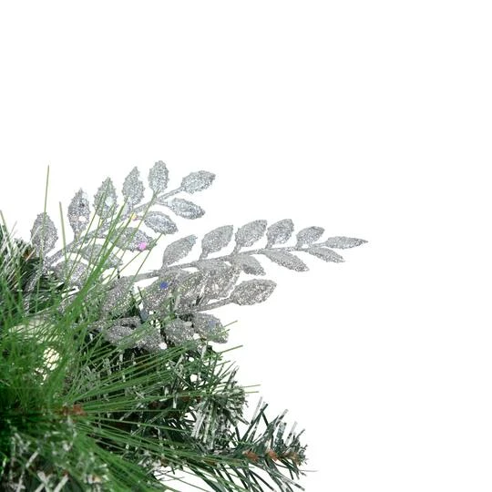 Northlight 30" Green Pine & Needle Triple Candle Holder With Pinecones & Christmas Ornaments 8 Northlight 30" Green Pine & Needle Triple Candle Holder With Pinecones & Christmas Ornaments - Image 6