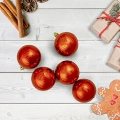 Northlight 60ct. 2.5" Burnt Orange Shatterproof Shiny Christmas Ball Ornaments -Northlight Shop D756317S 2