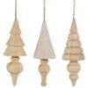 Northlight 3ct. Natural Trees Wooden Christmas Ornaments 1 Northlight 3ct. Natural Trees Wooden Christmas Ornaments -Northlight Shop D756350S 1